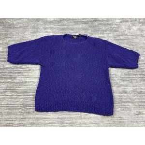 Rainbow Ridge Sweater Women 22W Purple Short Sleeve Textured Bouclé Knit Casual